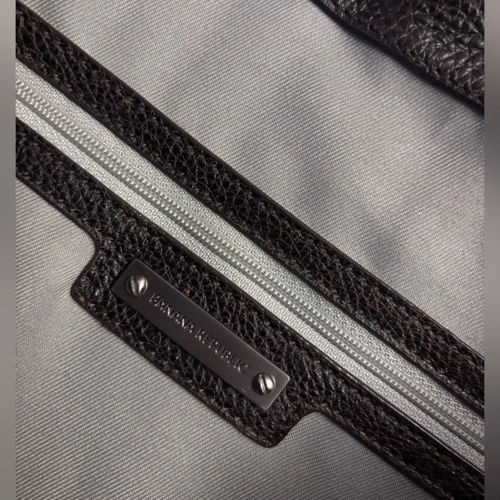 Banana Republic Dark Brown Pebbled Leather Briefcase